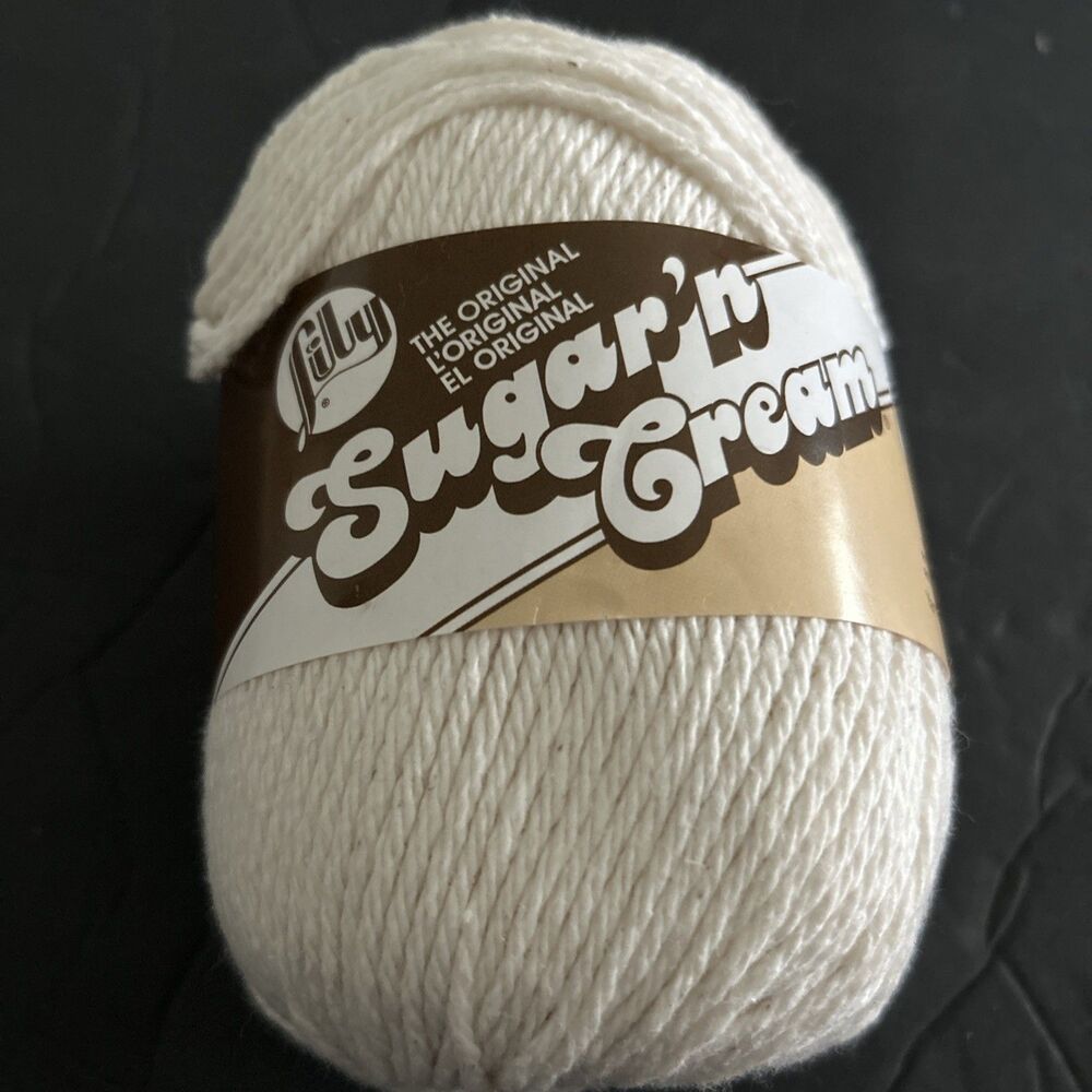 1 Super Size Skein Lily Sugar n Cream Cotton Yarn Color ECRU 200 Yds 4 OZ